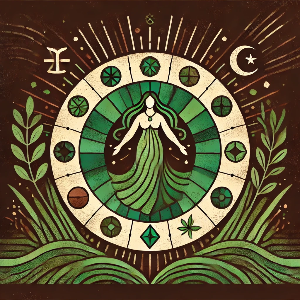 DALL·E-2024-10-27-20.45.26-Imagem-representando-o-signo-de-Virgem-com-o-simbolo-de-uma-mulher-em-destaque.-O-cenario-inclui-tons-de-verde-escuro-e-marrom-com-elementos-de-terr Horóscopo Semanal: Previsões para Todos os Signos (28/10 a 02/11)
