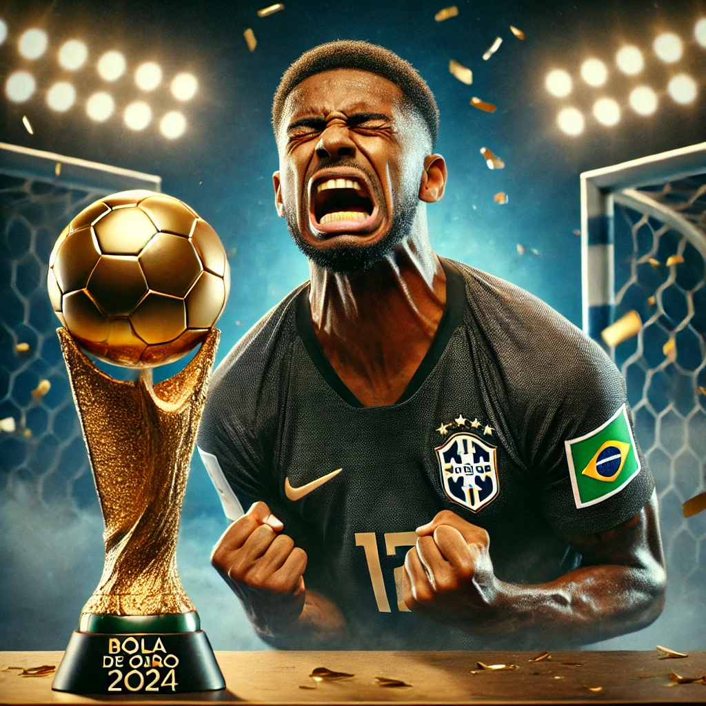 DALL·E-2024-10-28-17.07.37-Imagem-de-Vinicius-Junior-em-um-cenario-de-premiacao-de-futebol-com-expressao-seria-e-segurando-a-cabeca-como-se-estivesse-desapontado-por-nao-ganha Por Que Vinícius Júnior Não Vai Ganhar a Bola de Ouro 2024?