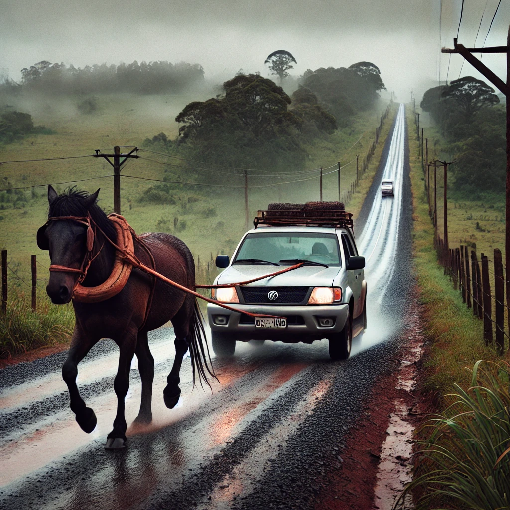 image-1063 Motorista é Flagrado Rebocando Cavalo Amarrado a Carro no Sul de SC: Imagens Chocam Internautas