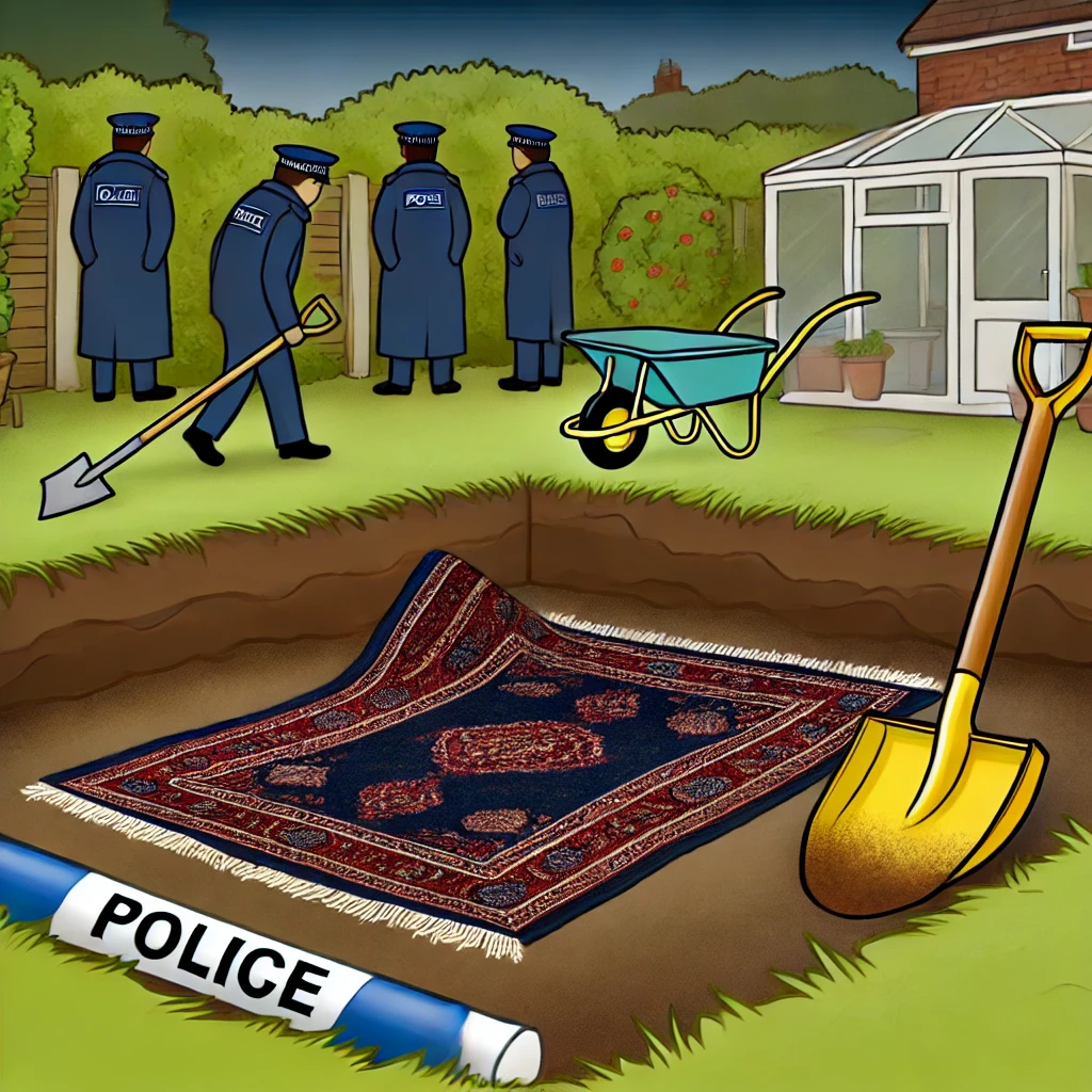image-142 Veja o Vídeo, Bizarra Descoberta de Katie Santry: Tapete Enterrado em Jardim e Investigação Policial!