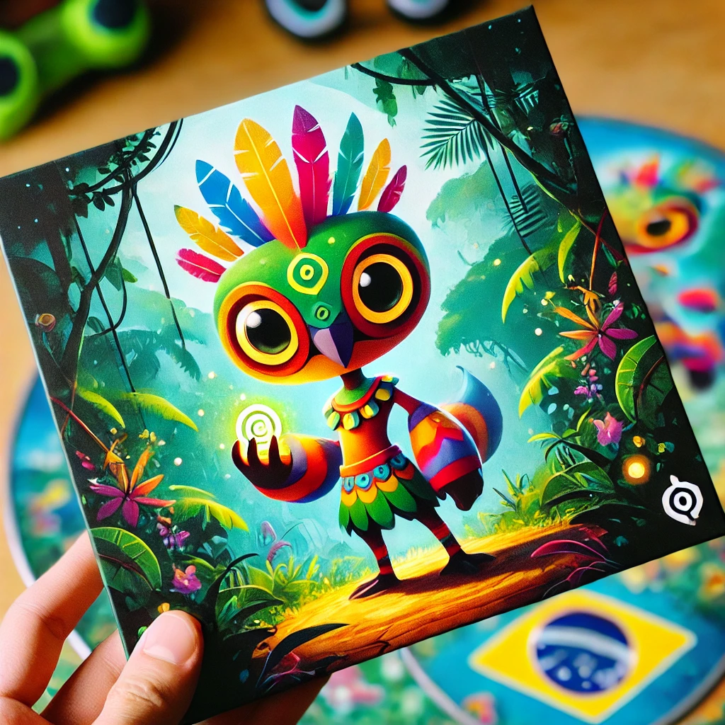 criatura colorida e vibrante inspirada no folclore e na fauna brasileira, perfeita para capturar a essência de Bagdex