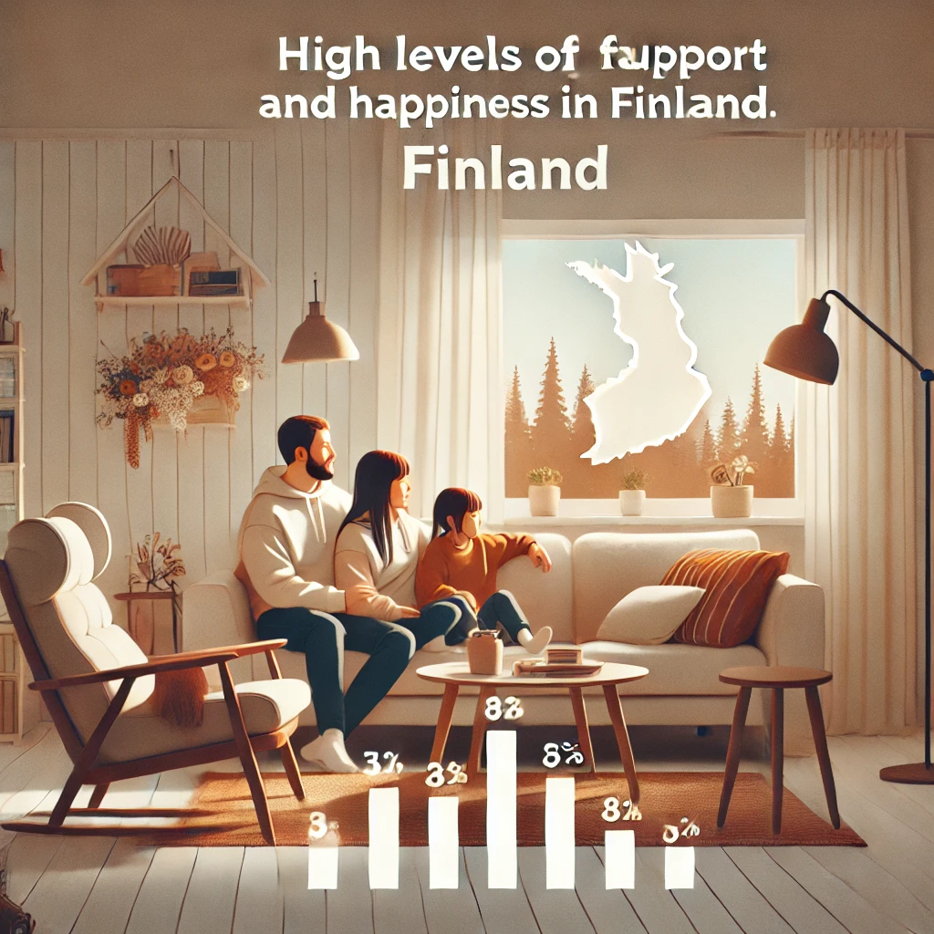 DALL·E-2024-11-01-00.03.55-A-cozy-scene-of-a-Finnish-family-in-their-home-illustrating-a-moment-of-quality-time-that-reflects-the-high-levels-of-family-support-and-happiness-in Qual é o País Mais Feliz do Mundo? Qual o Segredo?