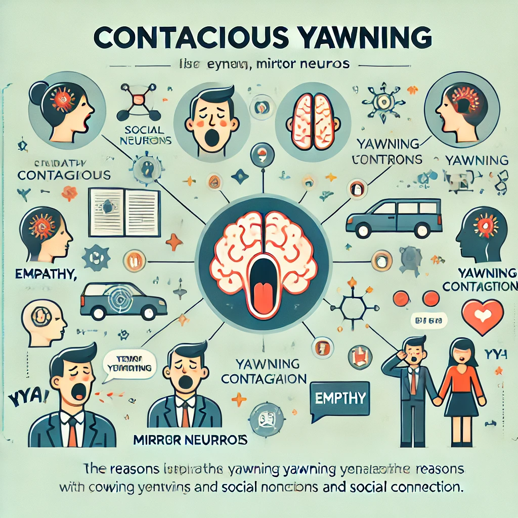 DALL·E-2024-11-01-00.21.42-An-infographic-explaining-the-concept-of-contagious-yawning-with-icons-representing-empathy-mirror-neurons-and-social-connection.-The-infographic-i Por Que Bocejamos Quando Vemos Outras Pessoas Bocejando?